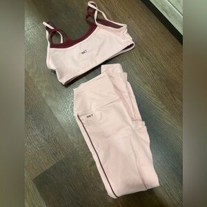 Pink Sports Bra and Leggings Set